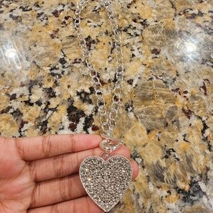 Stainless Silver Heart Necklace
